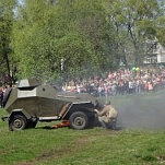 Тулякам показали реконструкцию боя времен Великой Отечественной войны