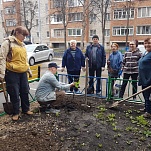 Владимир Суслин провел субботник во дворе на ул. Калинина