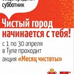 С 1 по 30 апреля в Туле проходит акция «Месяц чистоты»